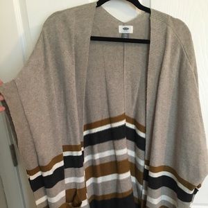Striped open front cardigan